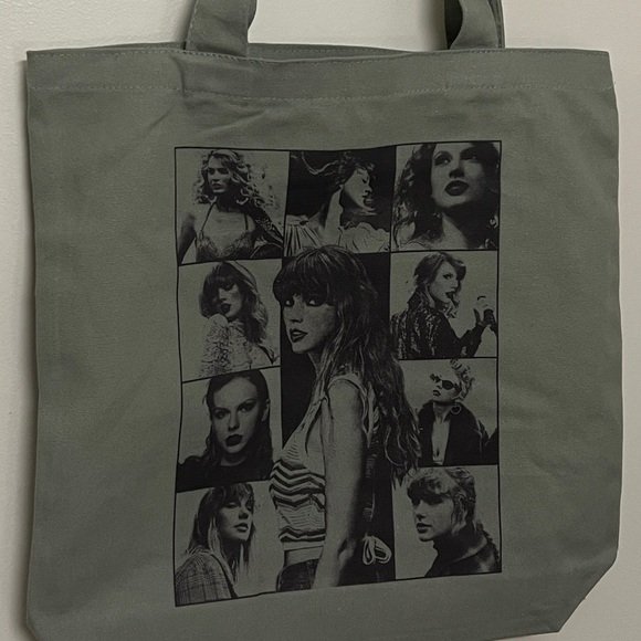 International Merch The Eras Tour Tote Bag Taylor Swift Dates Cities Gray Grey - Picture 3 of 8